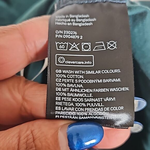 H&M Girl's Corduroy Long Sleeves Mini Dress Dark Green Size 6-7 Year Old - Picture 6 of 16